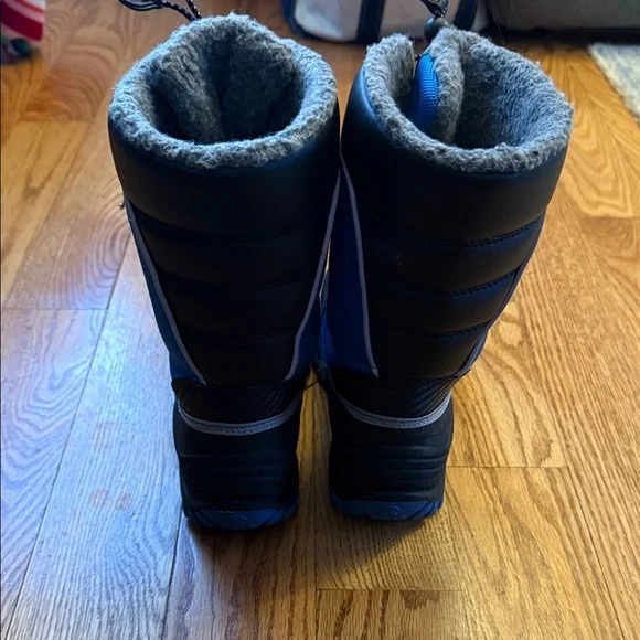 Kamik Black and Blue Kids Snow Boots - Picture 3 of 7